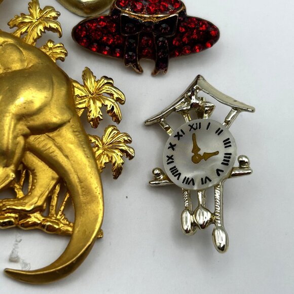 Vintage & Modern Brooch 14 Piece Lot Celestial Animal Rhinestone Enamel Napier - Picture 12 of 12